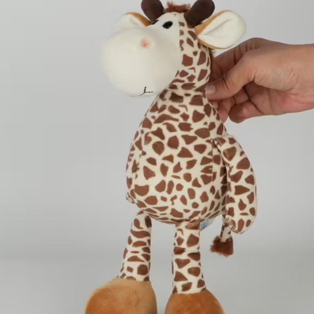 Sit Upright Giraffe Plush Toy in Brown and Cream with Bean Bag to sit upright 8” - Picture 4 of 12